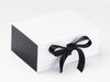 Black Gloss FAB Sides® Decorative Side Panels Featured on White A5 Deep Gift Box with Black Ribbon