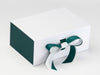 Hunter Green Double Ribbon Featured with Hunter Green FAB Sides® on White Gift Box