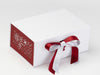 Red Snowflake FAB Sides® Featured on White A5 Deep Gift Box with Red Sparkle Double Ribbon