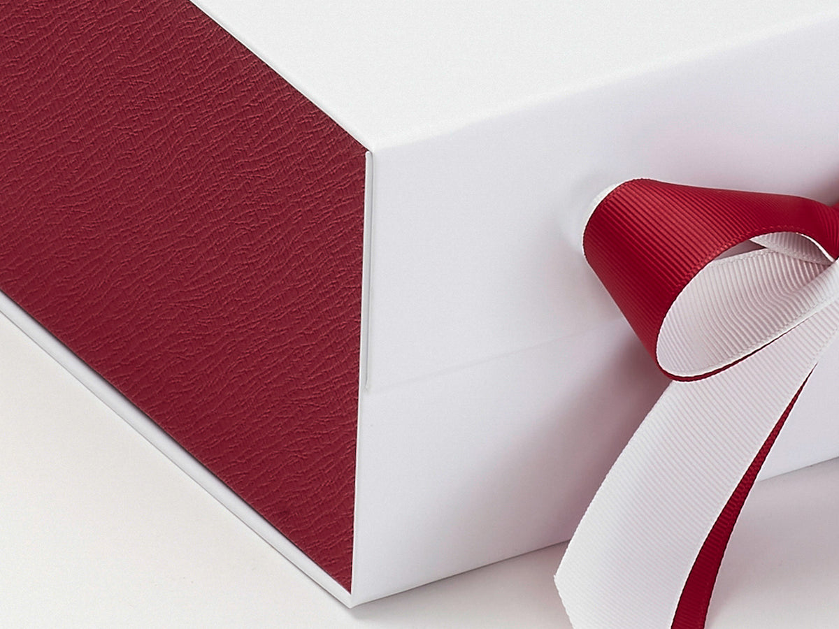 White Gift Box and Red Textured FAB Sides®