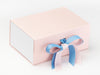 White Gloss FAB Sides® Decorative Side Panels Featured on Pale Pink A5 Deep Gift Box with Porcelain Blue Double Ribbon