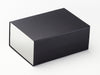 Metallic Silver Foil FAB Sides® Decorative Side Panels Featured on Black A5 Deep No Ribbon Gift Box