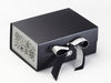 Silver Snowflakes FAB Sides® Featured on Black A5 Deep Gift Box with Silver Sparkle Double Ribbon