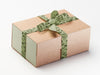 Sample Woodland Friend Sage Christmas Printed Ribbon Featured on Natural Kraft Gift Box with Sage Green FAB Sides®