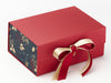 Xmas Pine Cones Fab Sides® Featured on Red A5 Deep Gift Box with Gold and Red Sparkle Ribbon