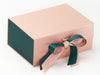 Hunter Green FAB Sides® Decorative Side Panels Featured on Rose Gold A5 Deep Gift Box with Hunter Green Double Ribbon