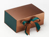 Hunter Green FAB Sides® Decorative Side Panels Featured on Copper A5 Deep Gift Box with Hunter Green Double Ribbon