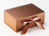 Rose Copper FAB Sides® Decorative Side Panels Featured on Copper A5 Deep Gift Box with Rose Gold Sparkle Double Ribbon