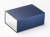 Navy Blue A5 Deep Gift Box Featuring Metallic Silver Foil FAB Sides®
