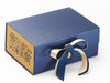 Gold Snowflakes FAB Sides® Featured on Navy Blue A5 Deep Gift Box with Gold Sparkle Double Ribbon
