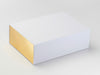 Metallic Gold Foil FAB Sides® Featured on White No Ribbon A4 Deep Gift Box