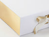 Sample Metallic Gold FAB Sides® Featured on White Gift Box Close Up
