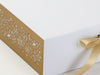 Gold Snowflakes FAB Sides® Featured on White A4 Deep Gift Box Close Up