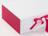 White Gift Box with Hot Pink FAB Sides® and Ribbon