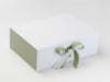 Sage Green FAB Sides® Featured on White A4 Deep Gift Box with Spring Moss Double Ribbon