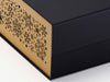Sample Gold Snowflakes FAB Sides® Featured on Black Gift Box Close Up