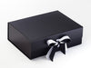 Black Gloss FAB Sides® Featured on Matt Black A5 Deep Gift Box with White Satin Double Ribbon