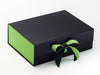 Classic Green FAB Sides® Decorative Side Panels Featured on Black Gift Box with Classic Green Ribbon