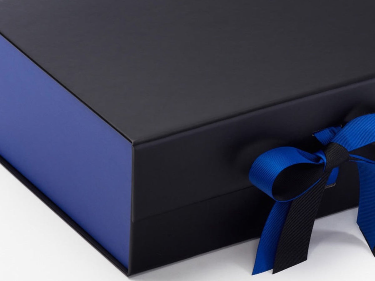 Cobalt Blue FAB Sides® Featured on Black A4 Deep Gift Box with Cobalt Blue Double Ribbon