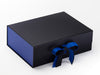 Cobalt FAB Sides® Decorative Side Panels Featured on Black Gift Box with Cobalt Double Ribbon