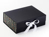 Xmas Mistletoe FAB Sides® Featured on Black A4 Deep Gift Box with White Recycled Satin Ribbon