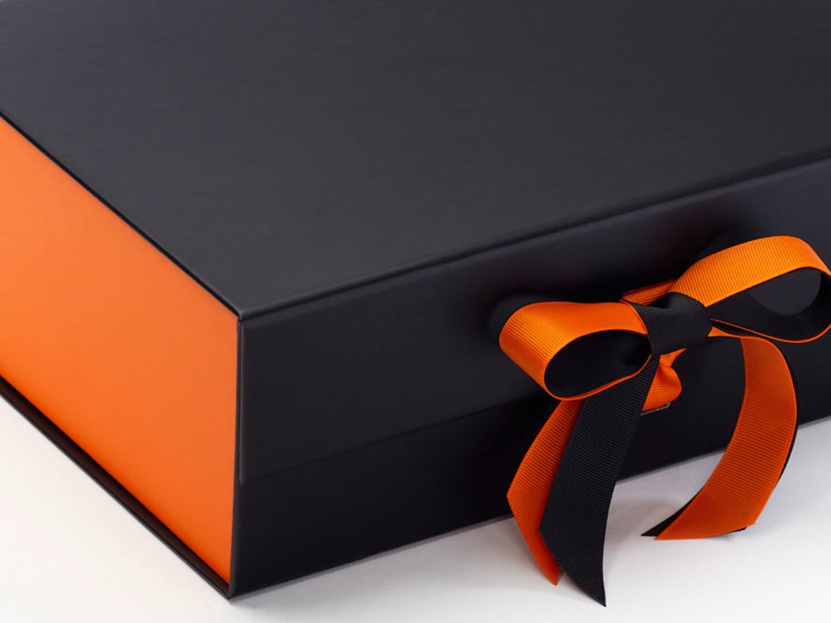 Orange FAB Sides® Featured on Black A4 Deep Gift Box with Russet Orange Double Ribbon