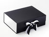Black Gloss FAB Sides® Decorative Side Panels Featured on Black Gift Box with White Satin Ribbon