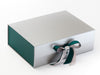 Hunter Green Double Ribbon Featured with Hunter Green FAB Sides® on Silver Gift Box
