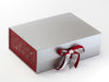 Red Snowflakes FAB Sides® Featured on Silver A4 Deep Gift Box with Red Grosgrain and Silver Metallic Sparkle Ribbon