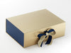 Navy Textured FAB Sides® Decorative Panels Featured on Gold Gift Box
