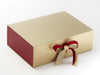 Red Textured FAB Sides® Featured on Gold A4 Deep Gift Box with Dark Red Double Ribbon