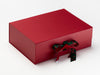 Toadstool Delight Christmas Ribbon Featured on Red Gift Box with Red Textured FAB Sides®