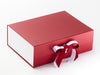 White Metallic Sparkle Ribbon Featured on Red A4 Deep Gift Box with White Gloss FAB Sides®