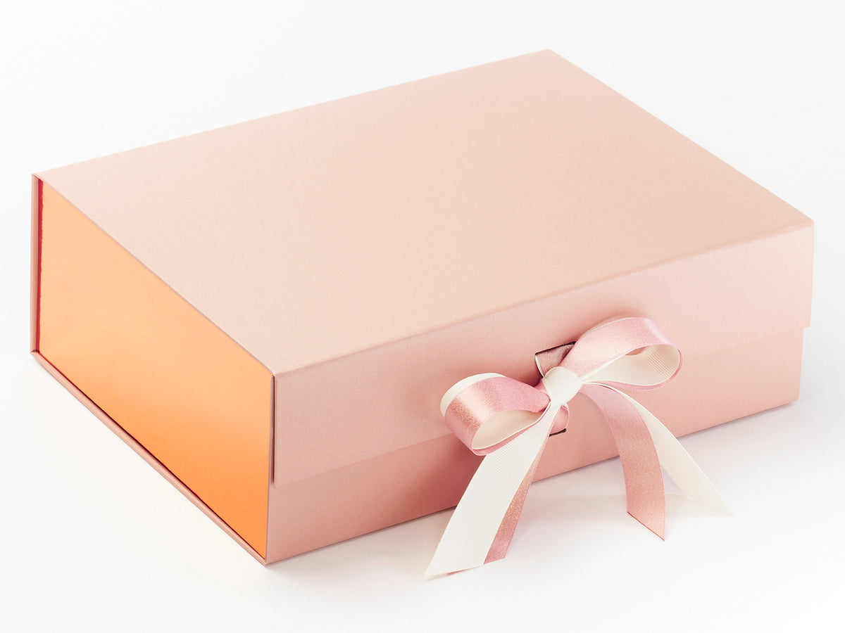 Rose Copper FAB Sides® Featured on Rose Gold Gift Box with Ivory Double Ribbon