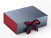 Red Textured FAB Sides® Featured on Pewter Gift Box with Dark Red Double Ribbon