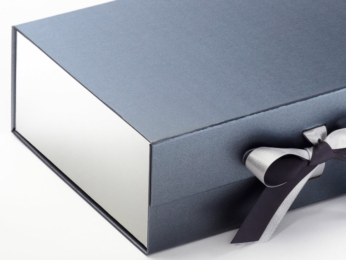 Metallic Silver FAB Sides® Featured on Pewter Gift Box with Silver Sparkle Double Ribbon