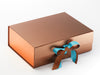 Metallic Rose Copper FAB Sides® Featured on Copper A4 Deep Gift Box with Misty Turquoise Double Ribbon