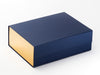 Navy Blue A4 Deep Gift Box No Ribbon Featured with Metallic Gold Foil FAB Sides®