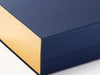Metallic Gold Foil FAB Sides® Featured on Navy Blue No Ribbon Gift Box
