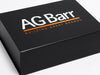 AG Barr 2-Colour White and Orange Foil Debossed Design on Black A4 Deep No Ribbon Gift Box