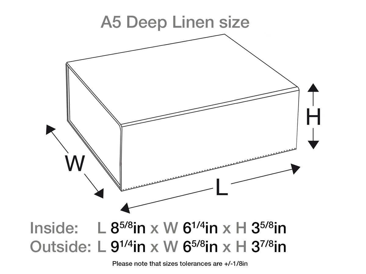 Sage Green A Deep Linen Gift Box Assembled Size Line Drawing