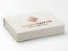 A5 Shallow Natural Linen Gift Box With Copper Foil Logo