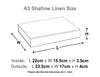 A5 Shallow Natural Linen Sample Line Drawing in Centimetres