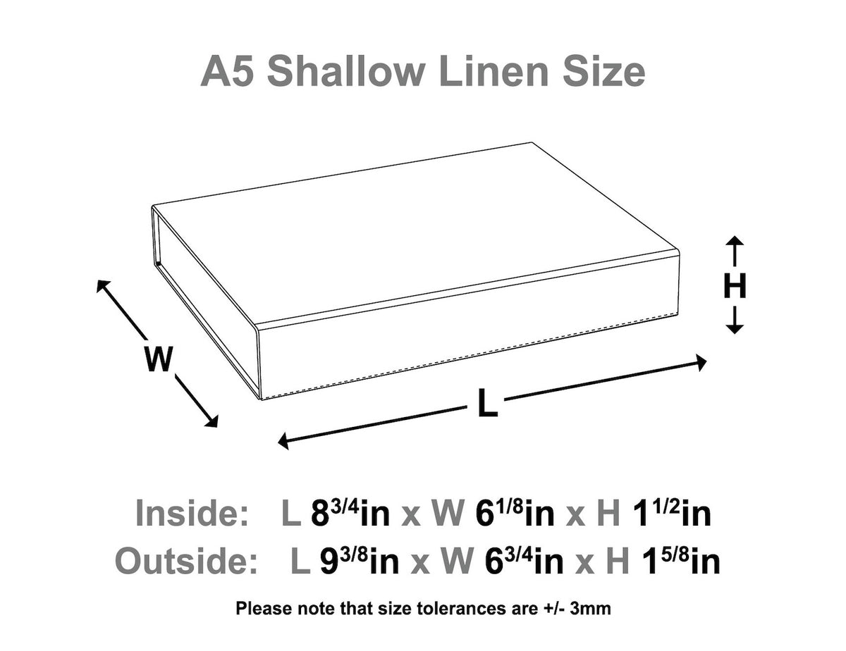 Natural Linen A5 Shallow No Magnets Gift Boxes no ribbon
