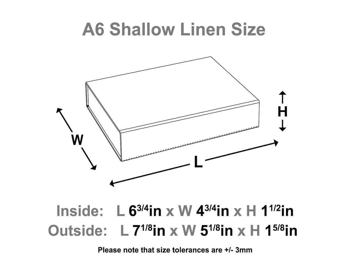 A6 Shallow Gift Box Line Drawing Inches