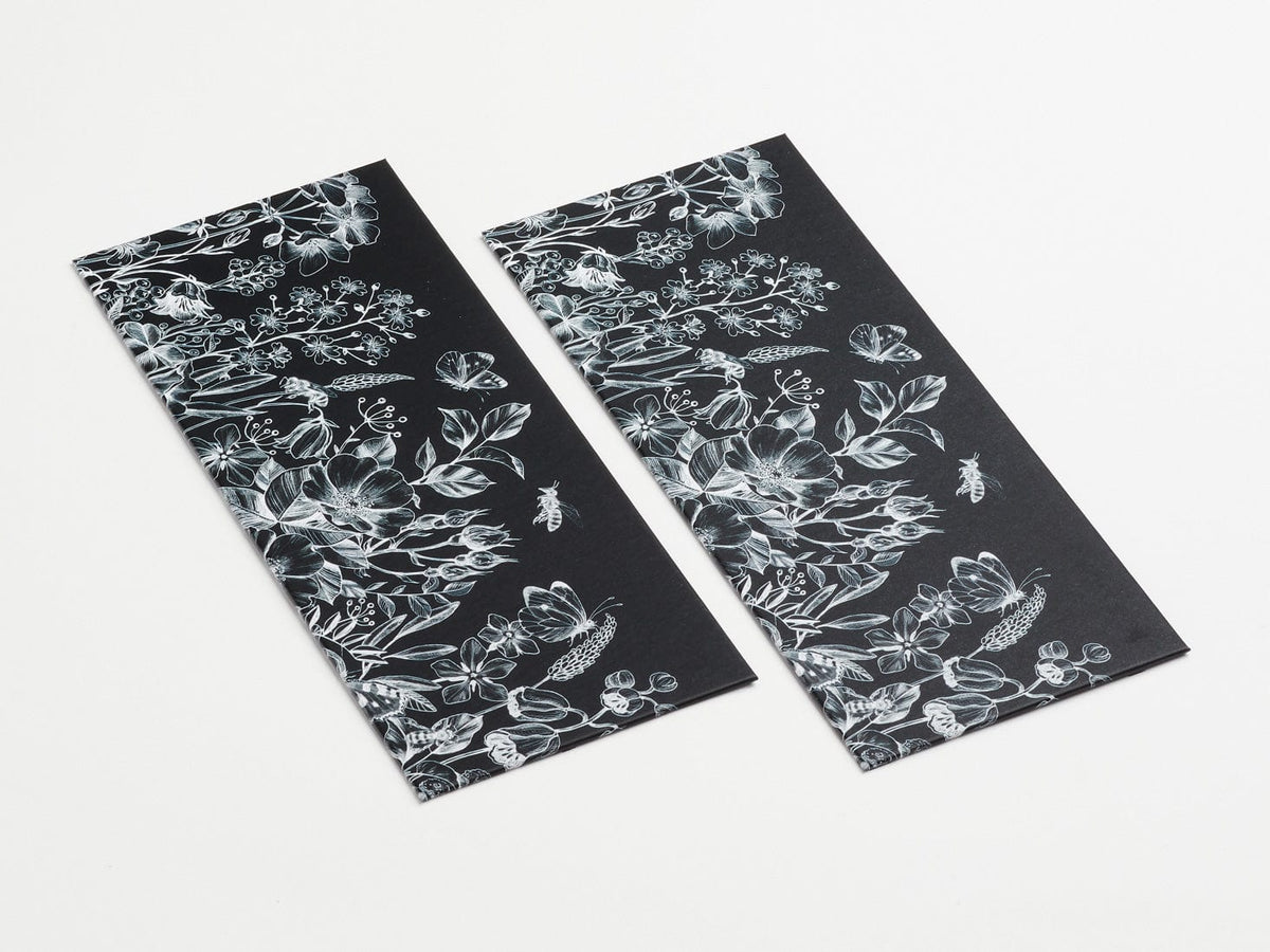 Black Botanical Sketch FAB Sides@ Decorative Side Panels - A4 Deep