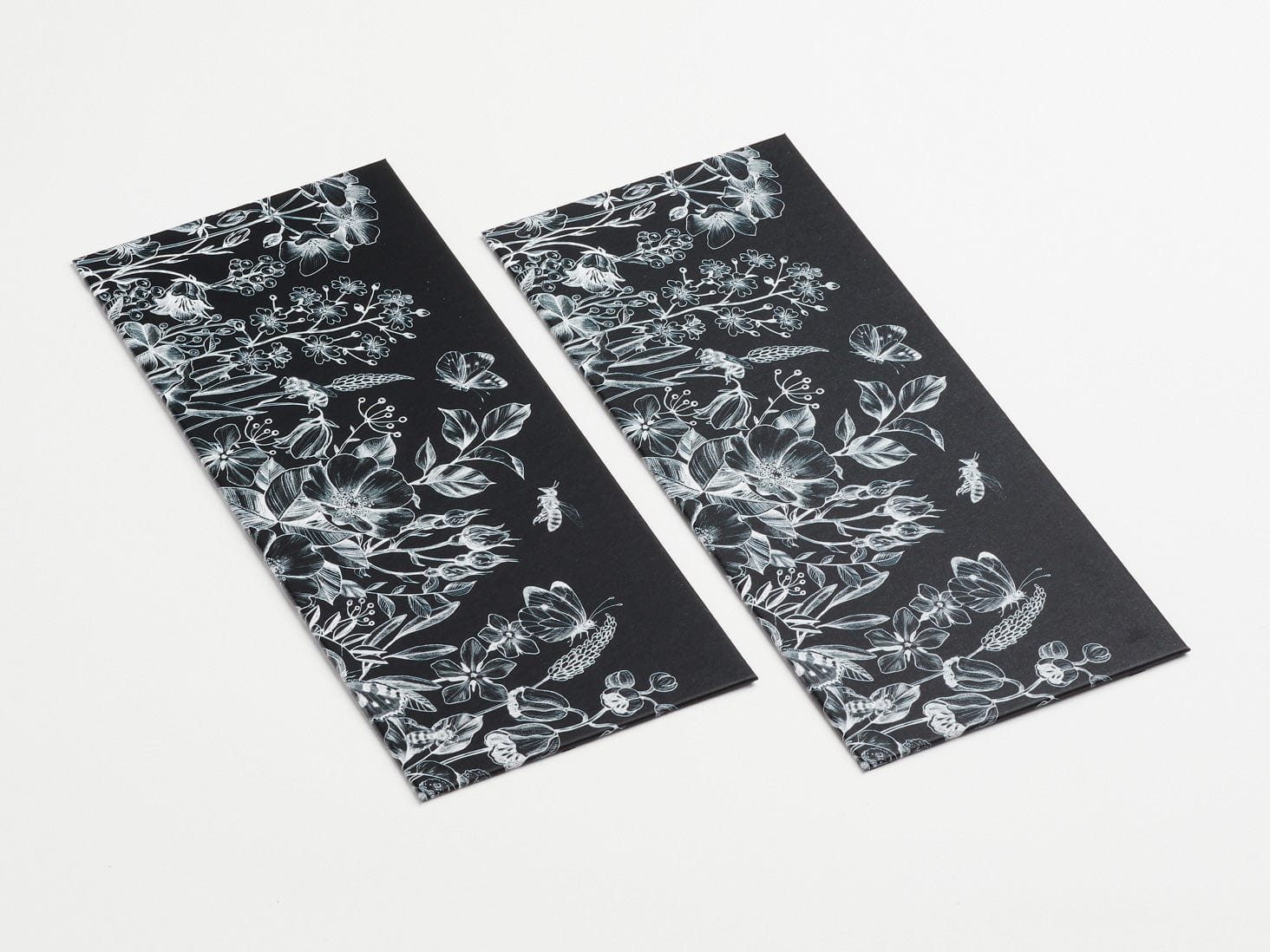 Black Botanical Sketch FAB Sides@ Decorative Side Panels - A4 Deep