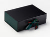 Foxy Friends Christmas Ribbon Featured on Black Gift Box with Hunter Green FAB Sides®