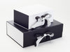 Example of Black and White FAB Sides® Decorative Side Panels on Black and White Boxes