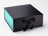 Black XL Deep Gift Box Featuring Robin Egg Blue FAB Sides® Decorative Side Panels